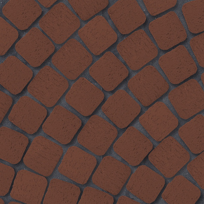 Брусчатка темно-красная "Эдинбург" квадро R